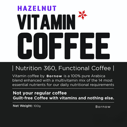 Bornow  Hazelnut Vitamin Coffee | 100% Pure Arabica | Freeze Dried Coffee